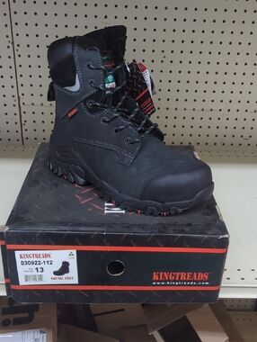 KINGTREADS Black Steel-Toe Work Boot